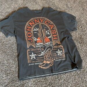 Ash Black T-Shirt with Johnny cash Graphic Design